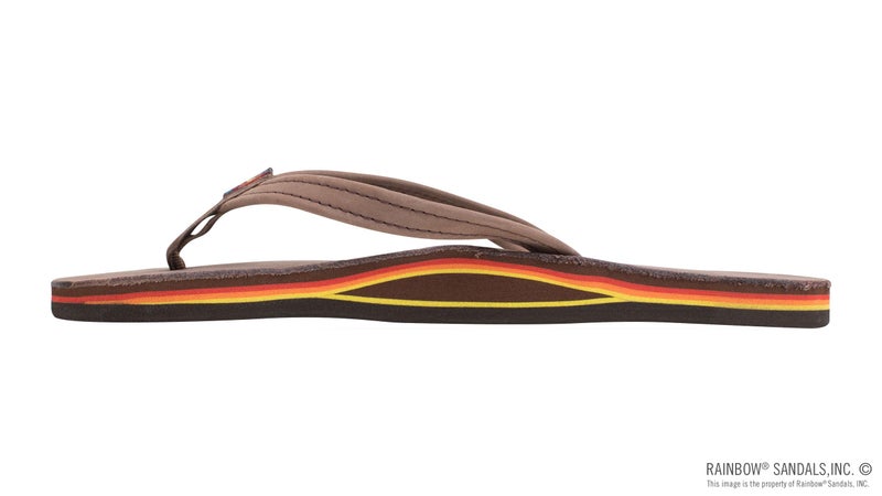 Rainbow Sandals Women's Single Layer Premier Leather Narrow Strap, Expresso/Rainbow, Ladies Medium / 6.5-7.5 B(M) US - Image 2